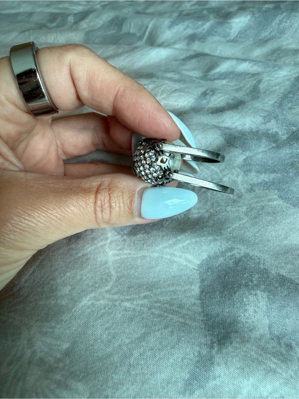Silver Crystal Cluster Statement Ring - Silver